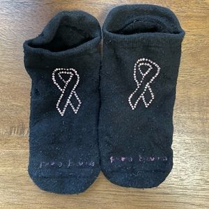 Pure Barre sticky socks, breast cancer awareness